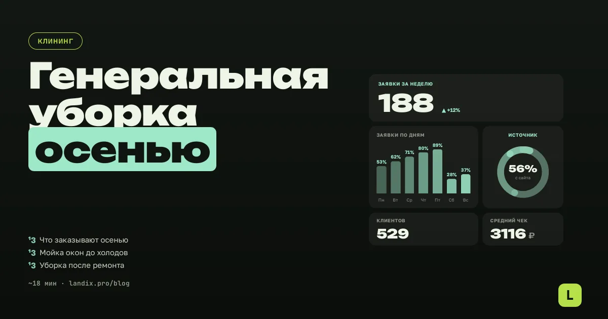 Генеральная уборка осенью: как клинеру собрать заявки на сезон до Нового года