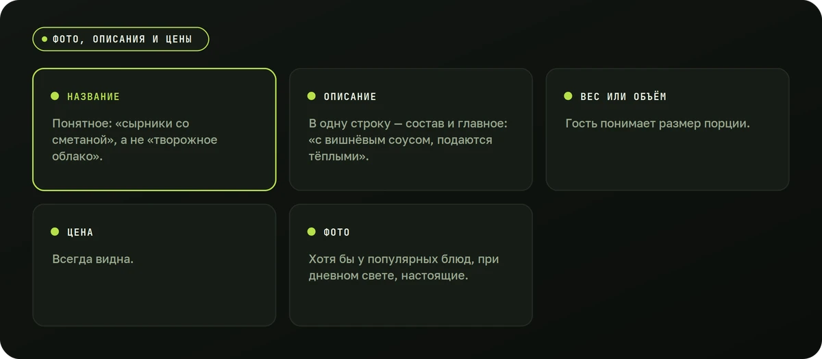 Фото, описания и цены — схема