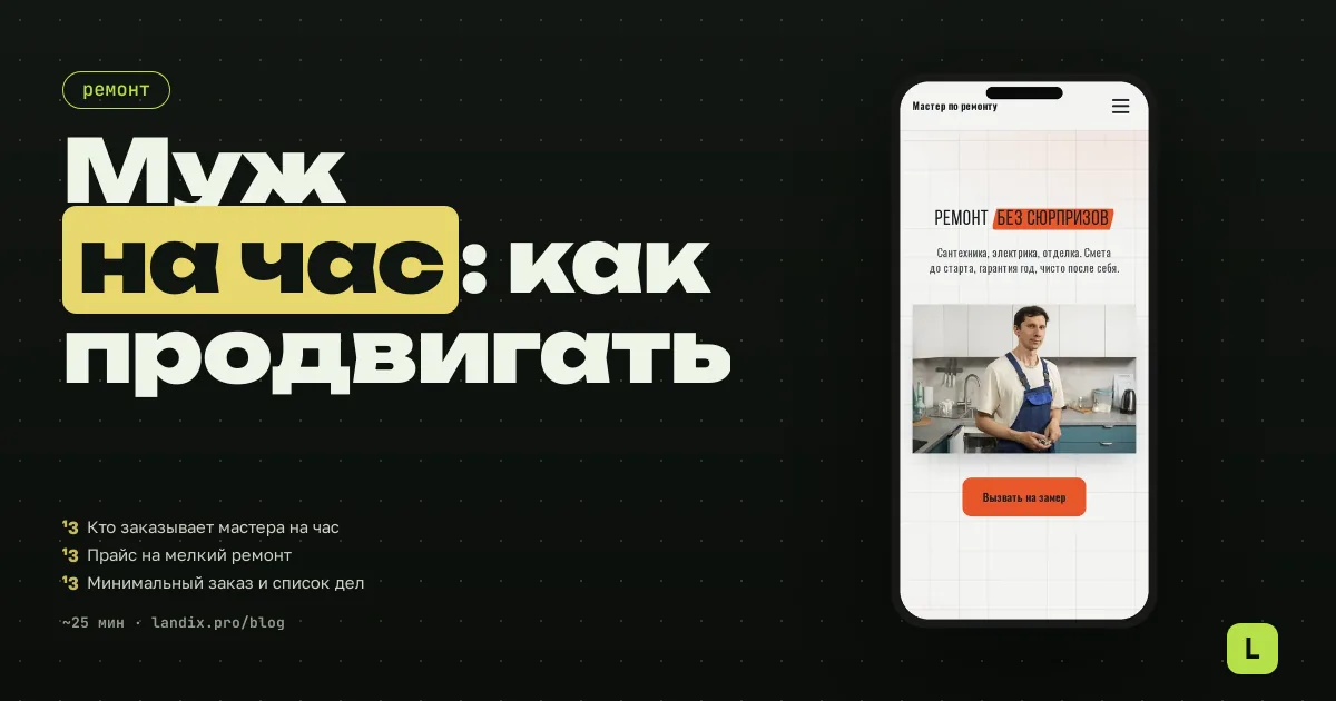 Муж на час: как продвигать услуги мелкого ремонта в 2026 году