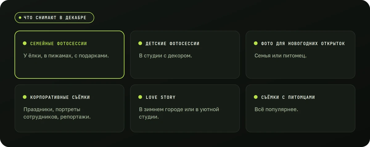 Что снимают в декабре — схема