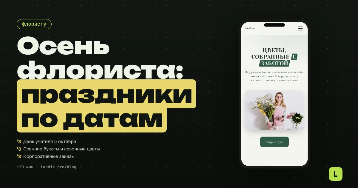 Осенний сезон флориста 2026: День учителя, День матери и предзаказы к Новому году