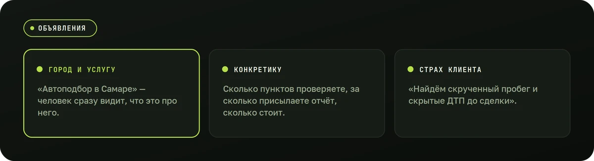 Объявления — схема