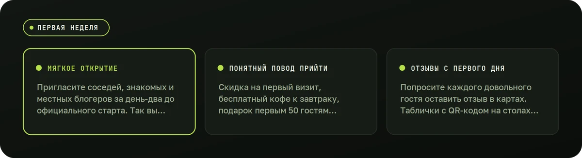 Первая неделя — схема