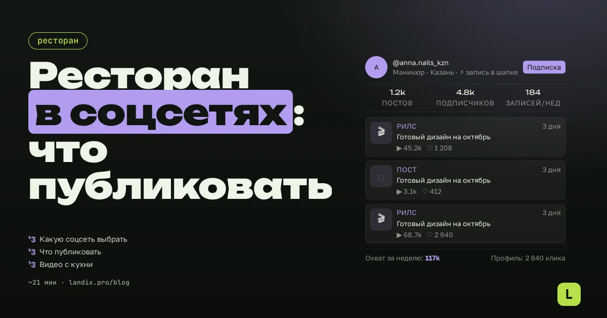 Продвижение ресторана через соцсети: что публиковать, чтобы бронировали столики