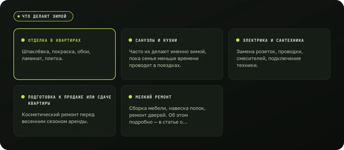 Что делают зимой — схема