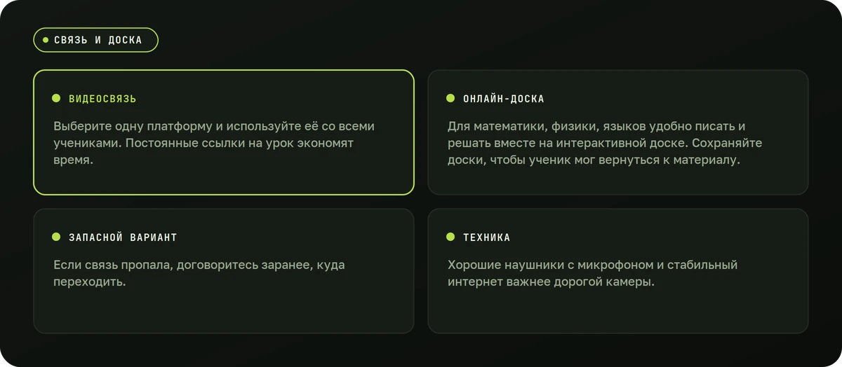 Связь и доска — схема
