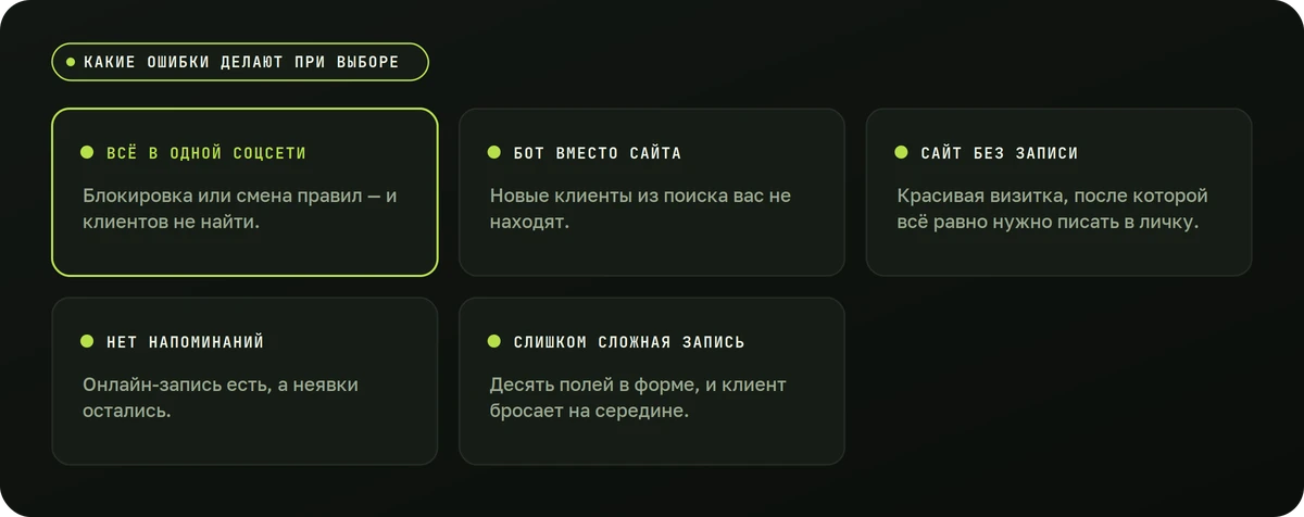 Какие ошибки делают при выборе — схема